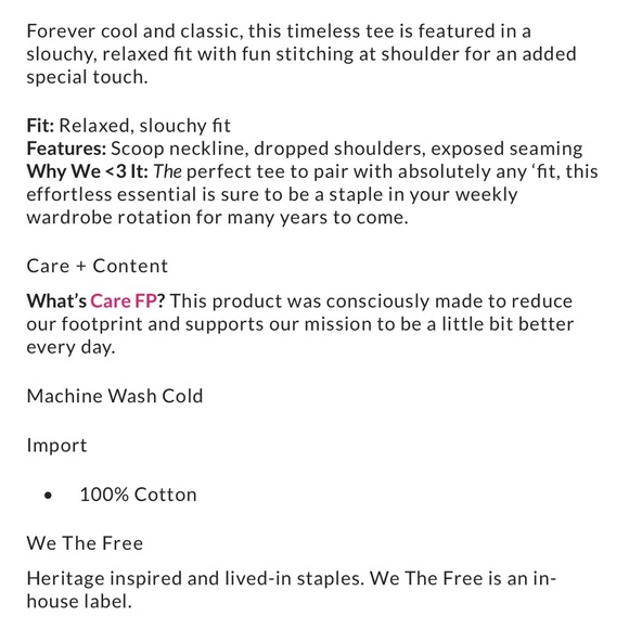 FREE PEOPLE WE THE FREE HORSIN AROUND TEE SZ M NWT - Picture 2 of 2